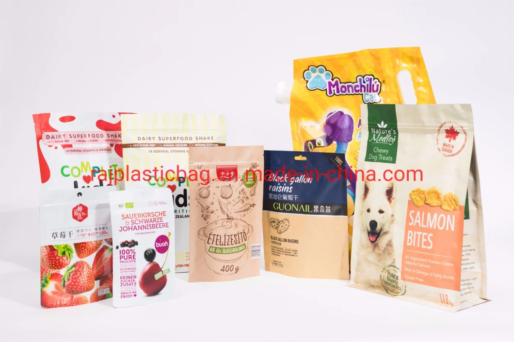 Food Kraft Paper Plastic Poly Packaging Stand up Shopping Mylar Zip Lock Ziplock Zipper Gift Rice Packing Vacuum Coffee Tea Mylar Bread Spout Retort Pouch Bag