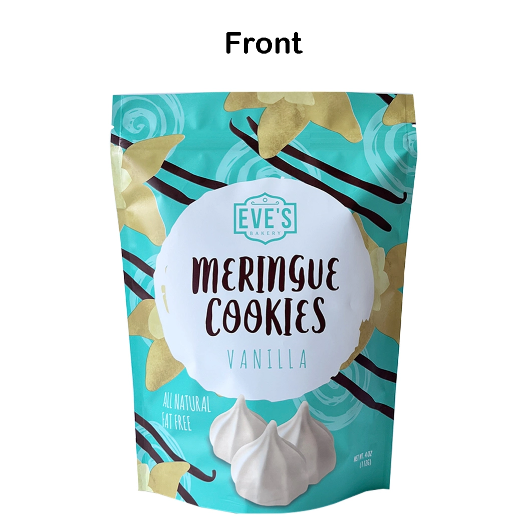 Hot Sale Customized Aluminum Foil Resealable Ziplock Waterproof Plastic Packaging Bag Biscuits Snack Stand up Pouch