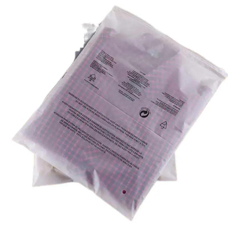 Wholesale Custom Packaging Printed Logo Self Sealing Shirt Zip Lock Clear Plastic Zipper Frosted Clothing Bags