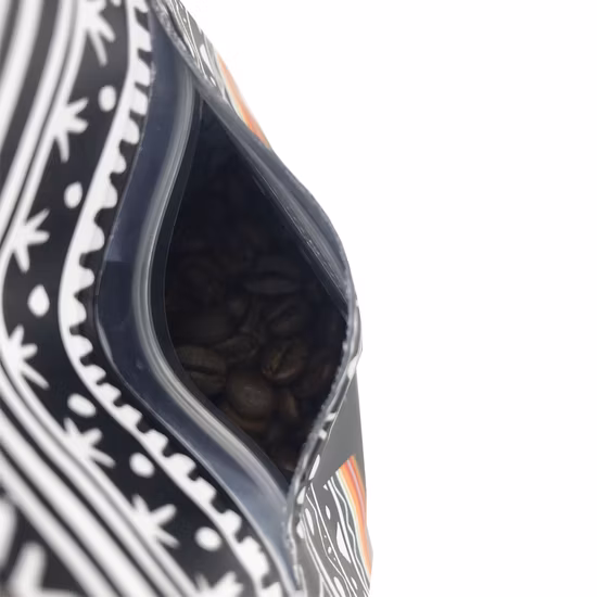 250 г, 500 г, 1 кг ламинированный пластиковый пакет для кофе с плоским дном и застежкой-молнией с клапаном